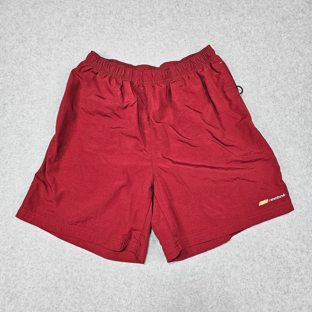 Vintage Y2K Reebok Shorts‎ Mens Large Emroidered Red Athletic Logo Gym Running